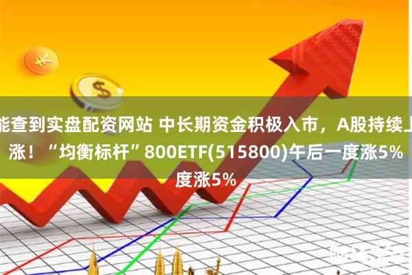 能查到实盘配资网站 中长期资金积极入市，A股持续上涨！“均衡标杆”800ETF(515800)午后一度涨5%
