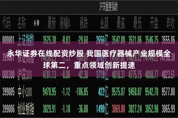 永华证券在线配资炒股 我国医疗器械产业规模全球第二，重点领域创新提速