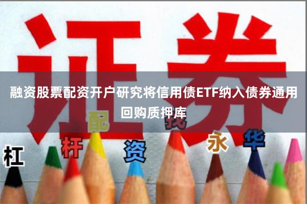 融资股票配资开户研究将信用债ETF纳入债券通用回购质押库