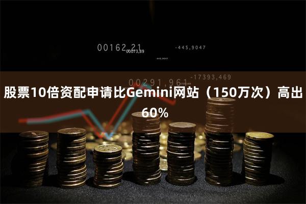 股票10倍资配申请比Gemini网站（150万次）高出 60%